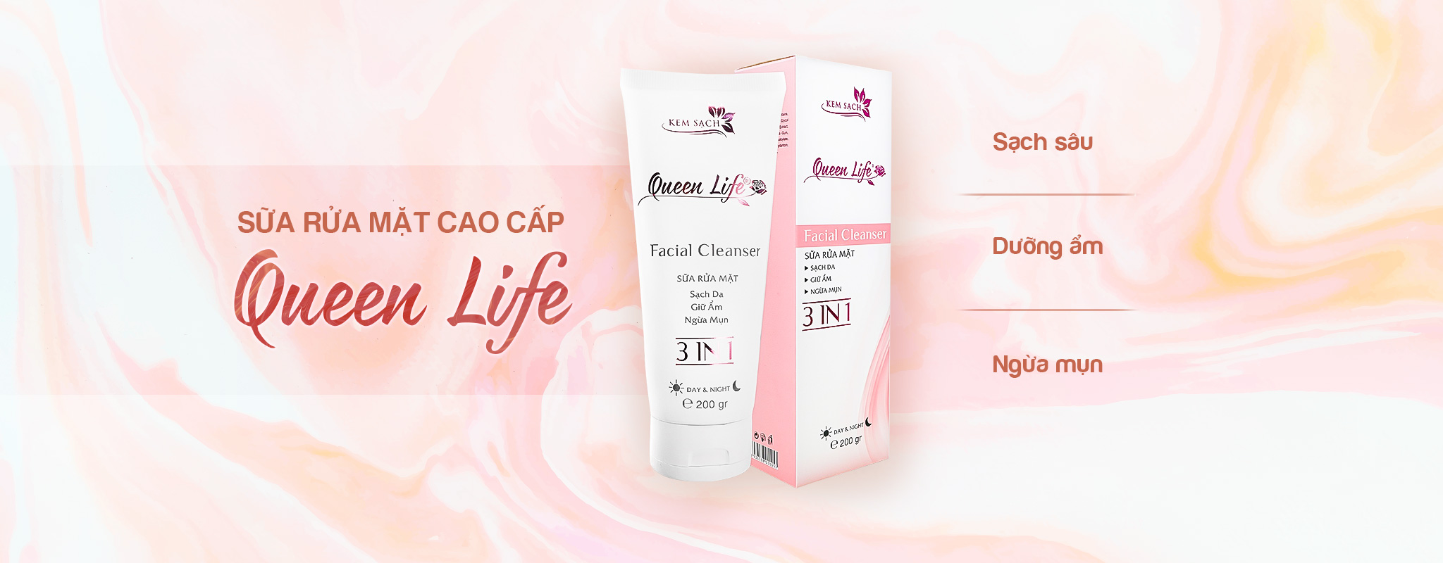 Sữa rửa mặt cao cấp Queen Life